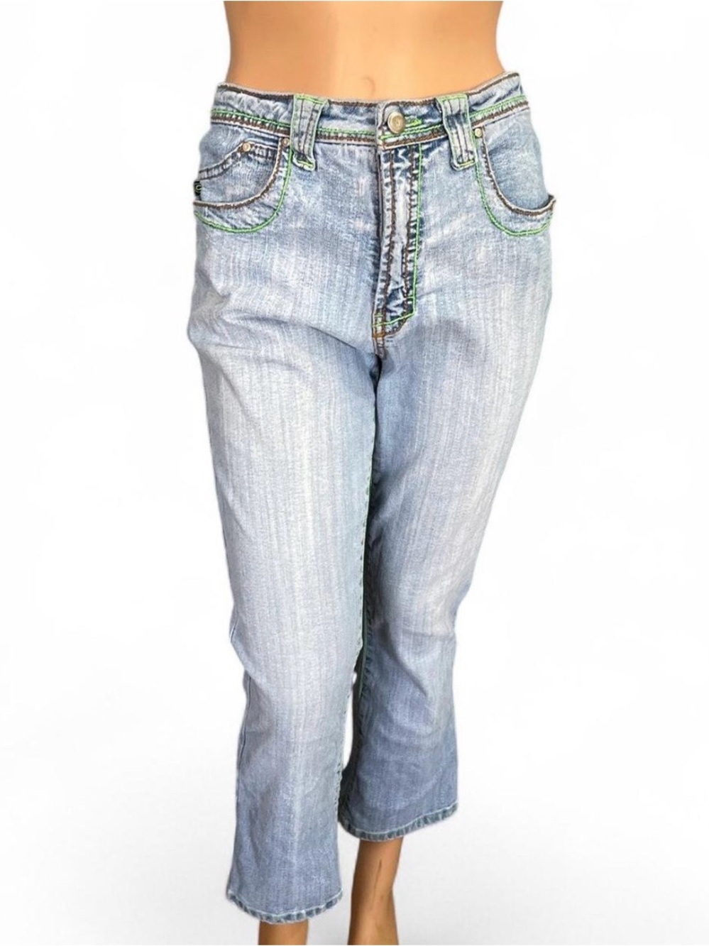 Y2K Crest Jeans "The Collection" cropped denim capris